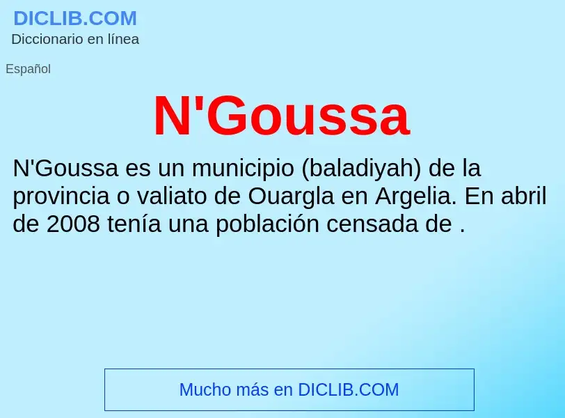 What is N'Goussa - meaning and definition