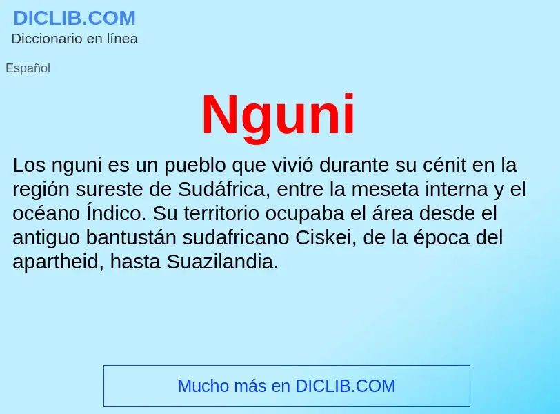 ¿Qué es Nguni? - significado y definición