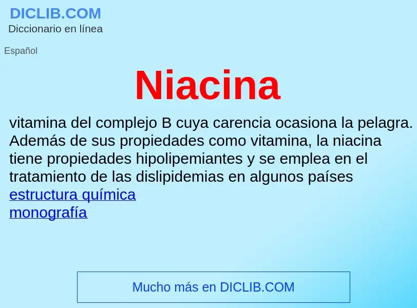 ¿Qué es Niacina? - significado y definición