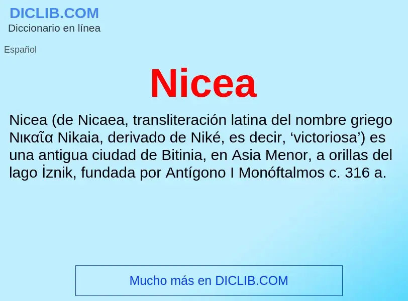 ¿Qué es Nicea? - significado y definición