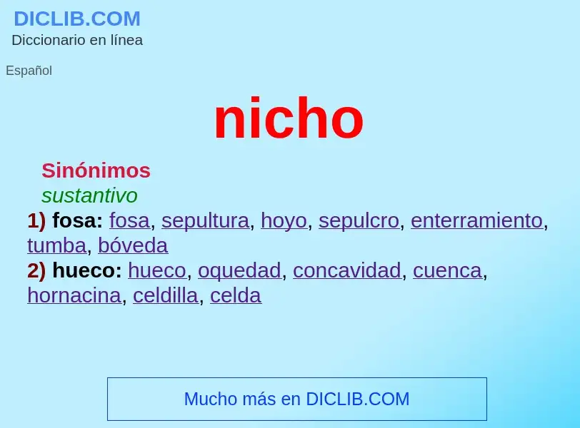 What is nicho - definition