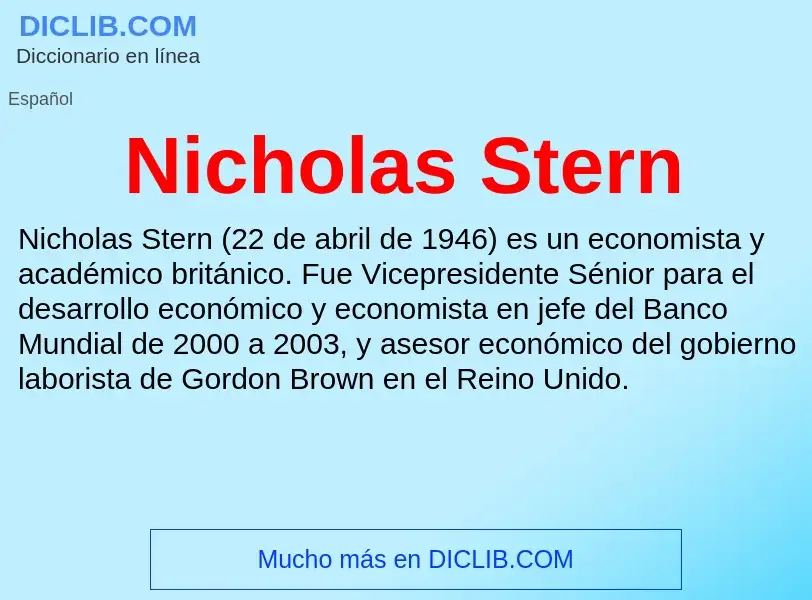 Wat is Nicholas Stern - definition