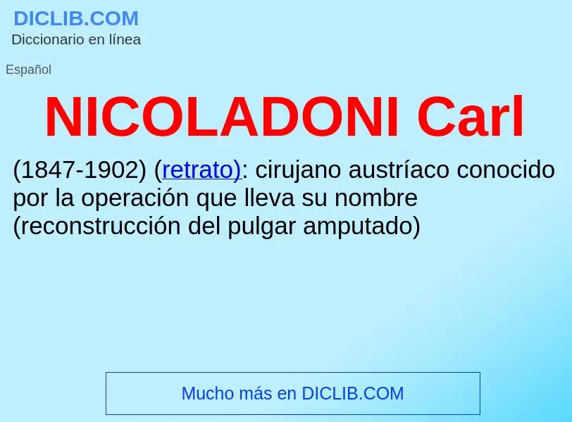 What is NICOLADONI Carl - definition