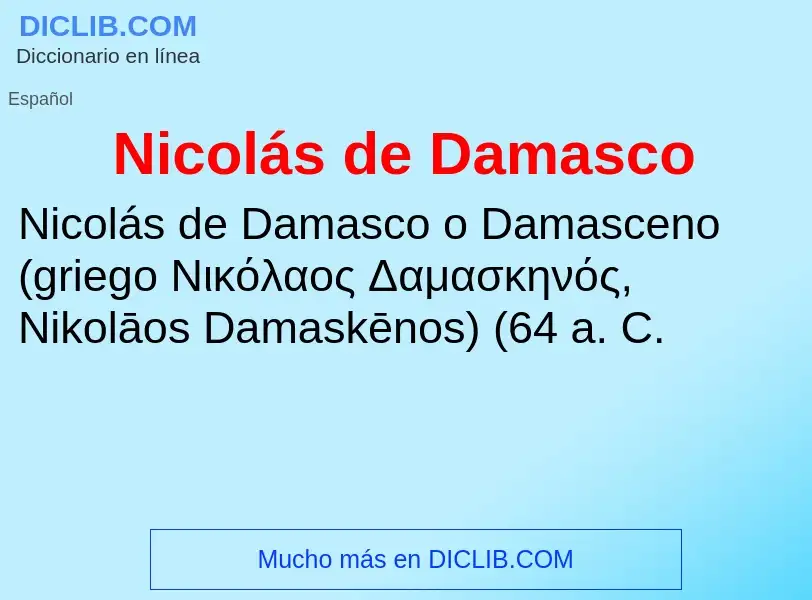 ¿Qué es Nicolás de Damasco? - significado y definición