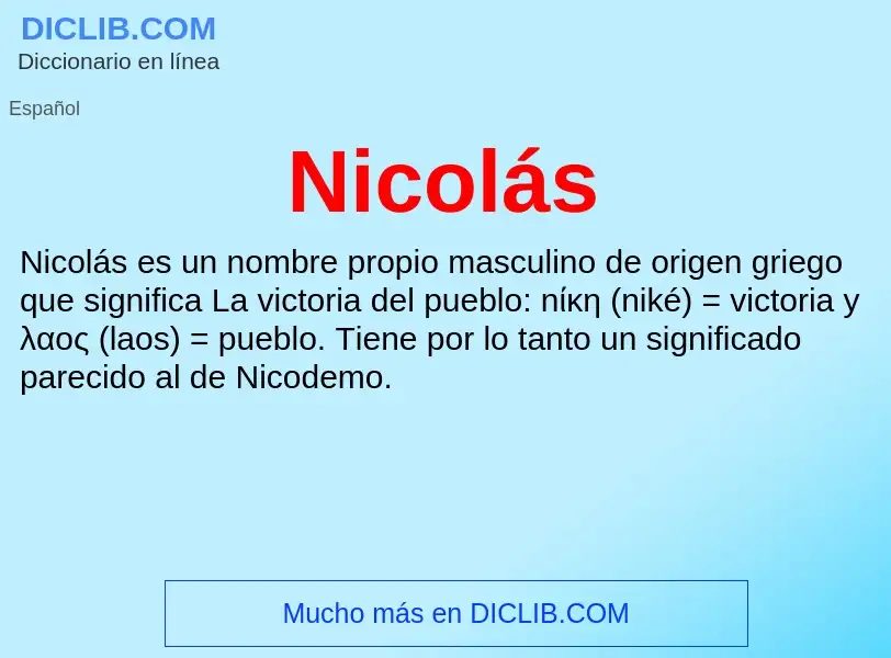 Wat is Nicolás - definition