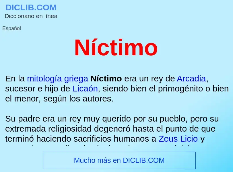 ¿Qué es Níctimo ? - significado y definición