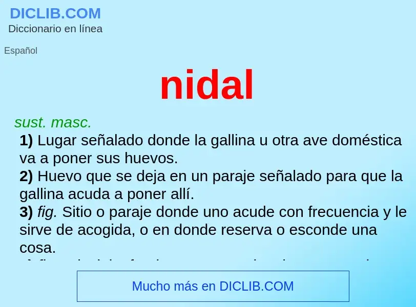 What is nidal - meaning and definition