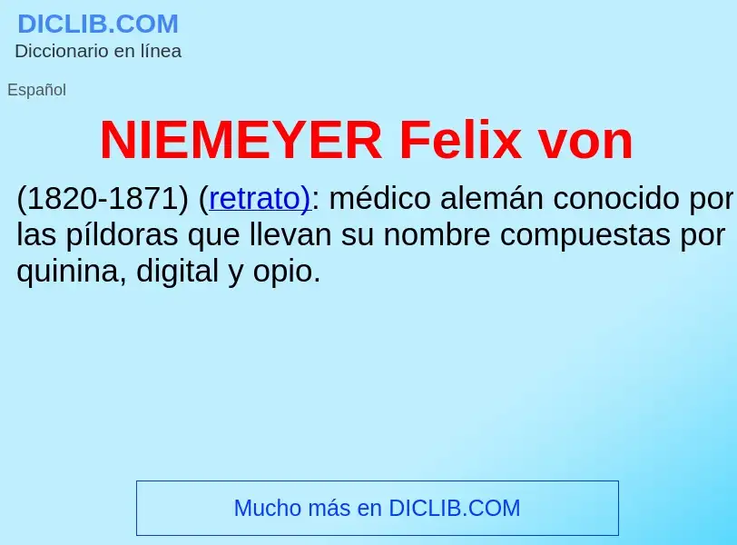 What is NIEMEYER  Felix von - definition