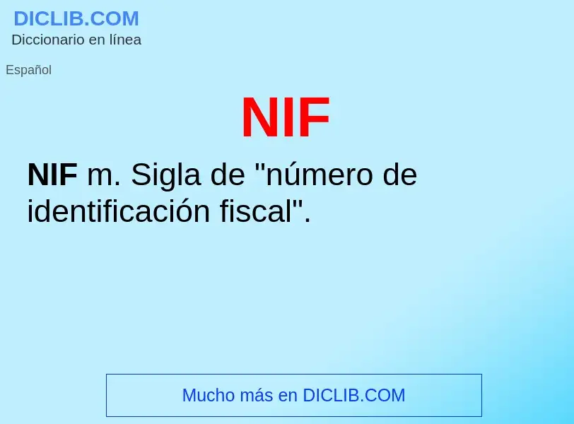 O que é NIF - definição, significado, conceito