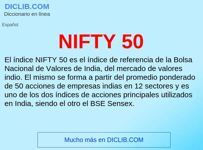 What is NIFTY 50 - definition