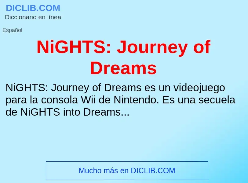 Что такое NiGHTS: Journey of Dreams - определение