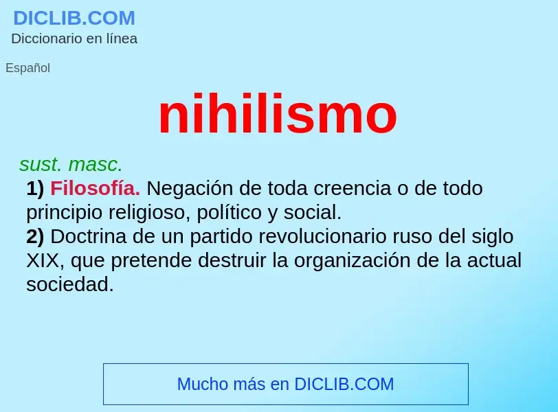 What is nihilismo - definition