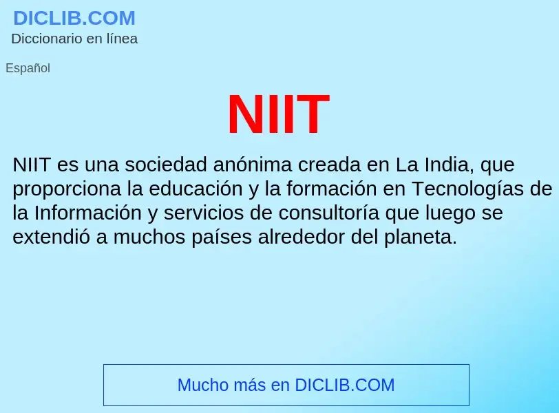 O que é NIIT - definição, significado, conceito