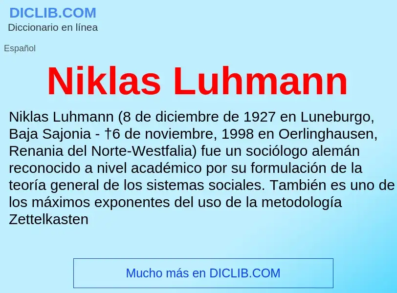 Что такое Niklas Luhmann - определение