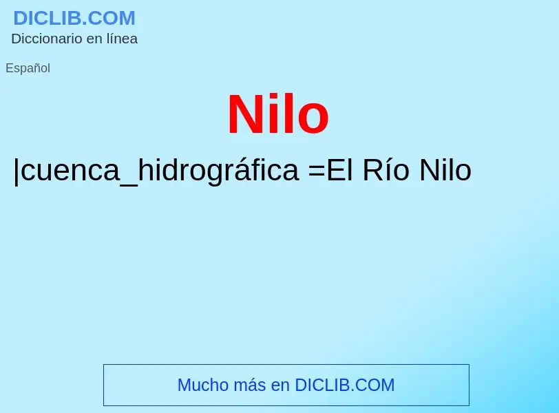 ¿Qué es Nilo? - significado y definición