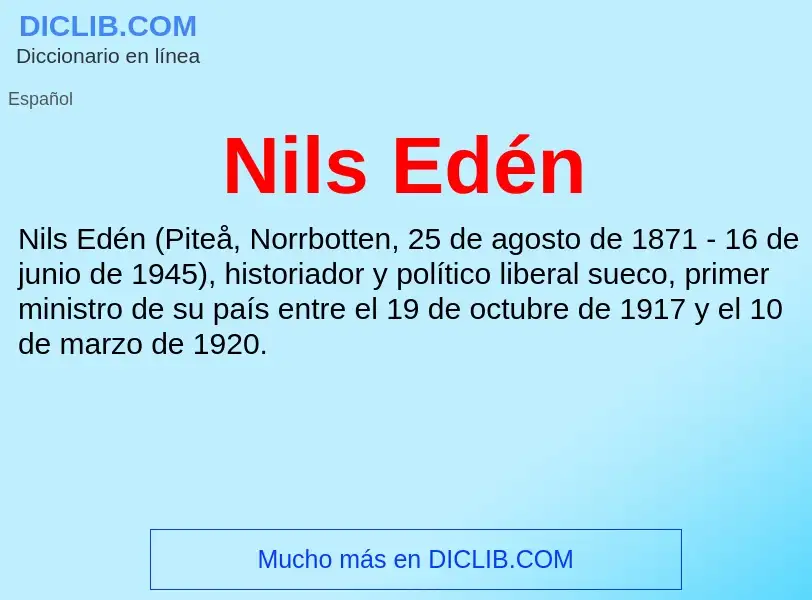 Che cos'è Nils Edén - definizione