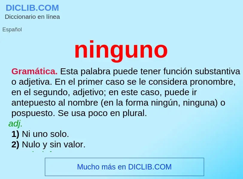 ¿Qué es ninguno? - significado y definición