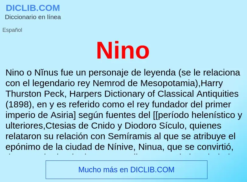 O que é Nino - definição, significado, conceito