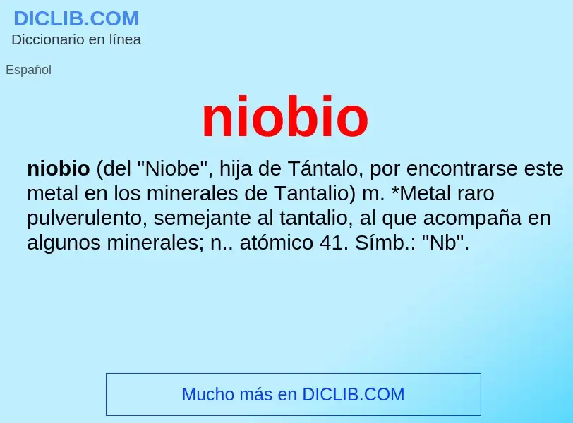 ¿Qué es niobio? - significado y definición