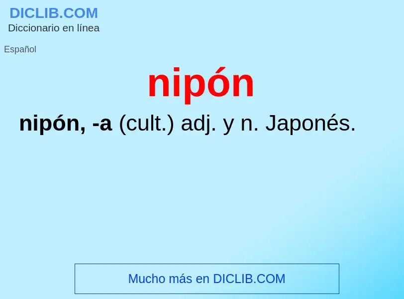 ¿Qué es nipón? - significado y definición