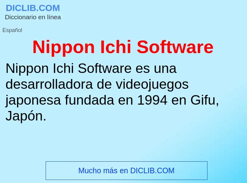 Wat is Nippon Ichi Software - definition