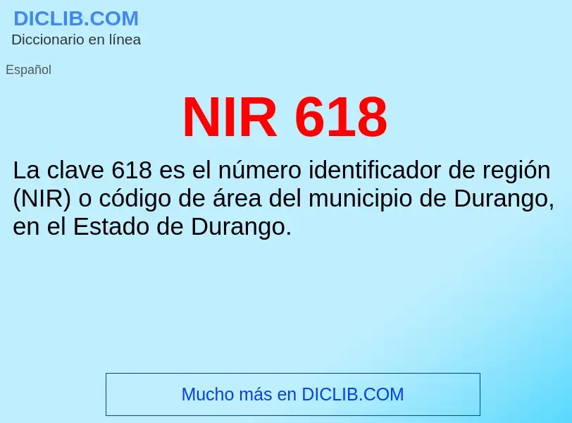 O que é NIR 618 - definição, significado, conceito