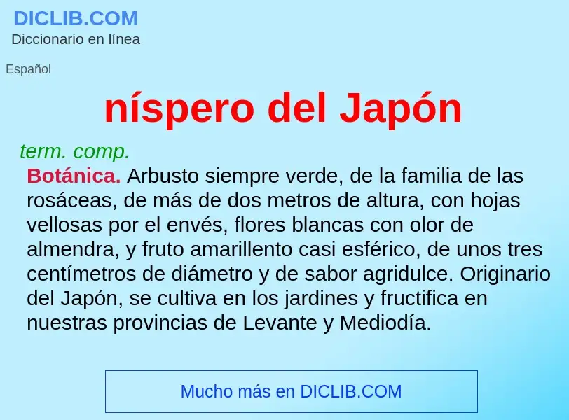 Qu'est-ce que níspero del Japón - définition