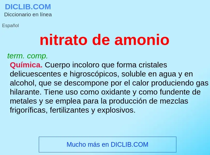 What is nitrato de amonio - meaning and definition