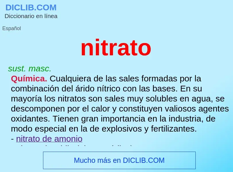 What is nitrato - definition