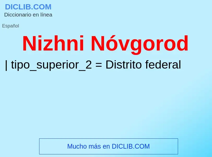 O que é Nizhni Nóvgorod - definição, significado, conceito