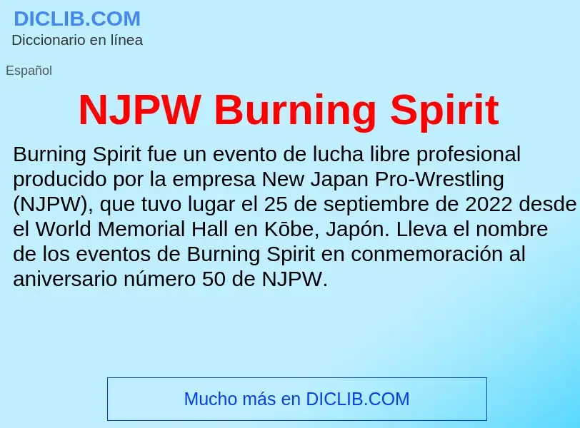 Что такое NJPW Burning Spirit - определение