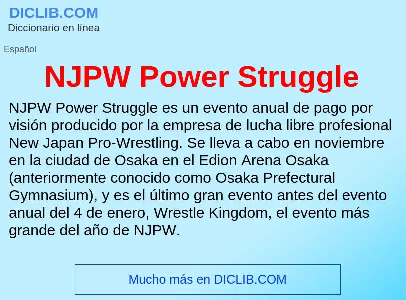 O que é NJPW Power Struggle - definição, significado, conceito