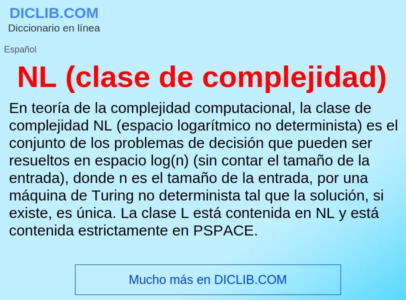 What is NL (clase de complejidad) - definition