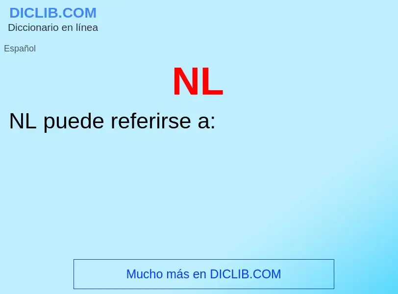 O que é NL - definição, significado, conceito