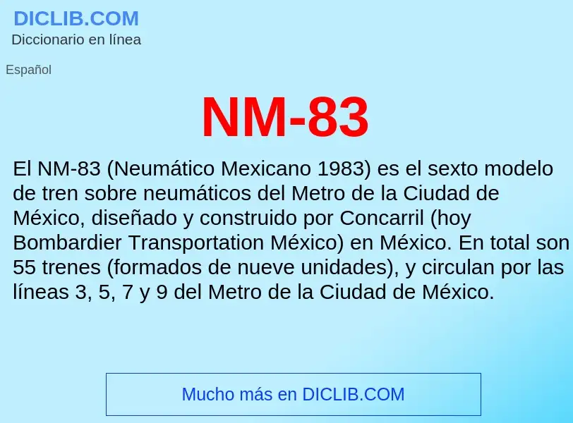 ¿Qué es NM-83? - significado y definición