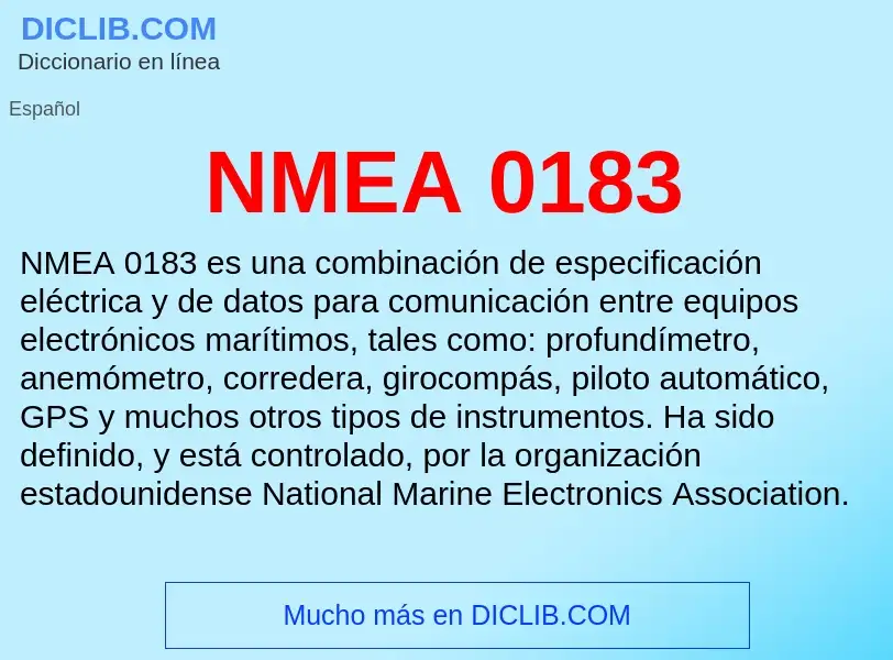 O que é NMEA 0183 - definição, significado, conceito