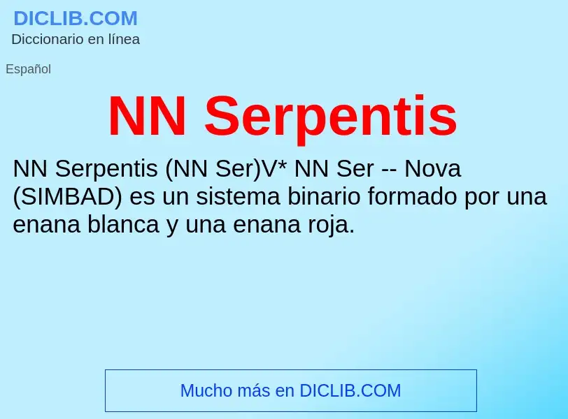 O que é NN Serpentis - definição, significado, conceito