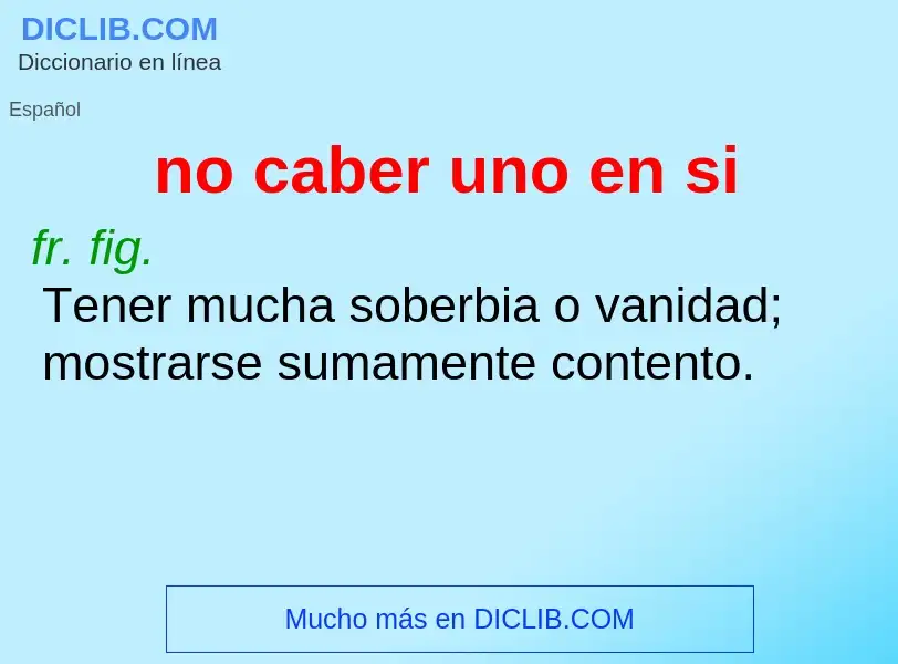 What is no caber uno en si - definition