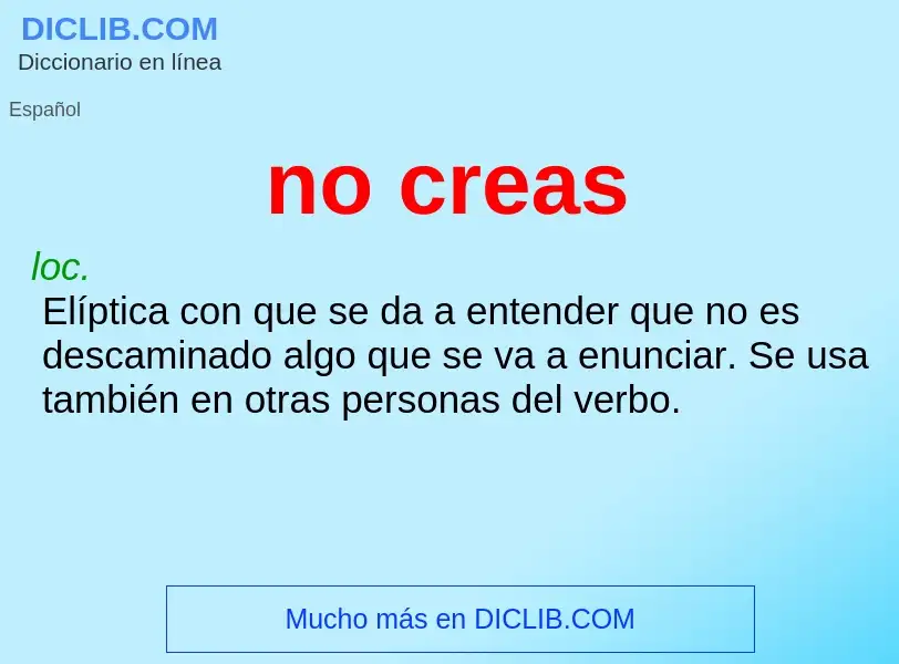 What is no creas - meaning and definition