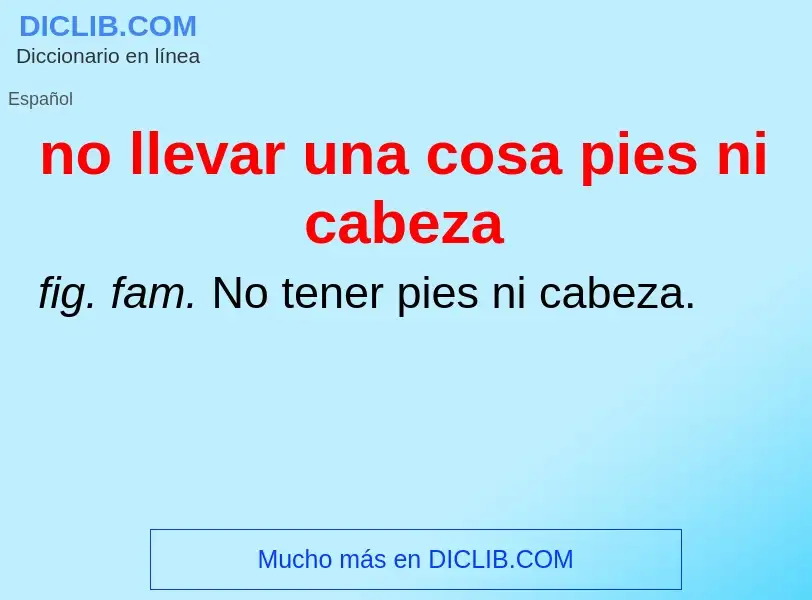 Wat is no llevar una cosa pies ni cabeza - definition