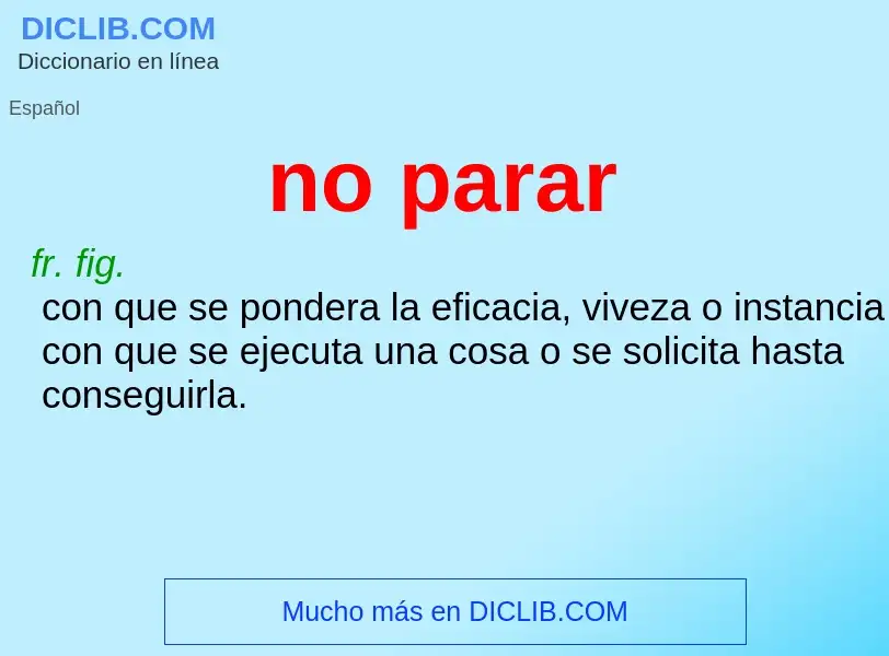 O que é no parar - definição, significado, conceito