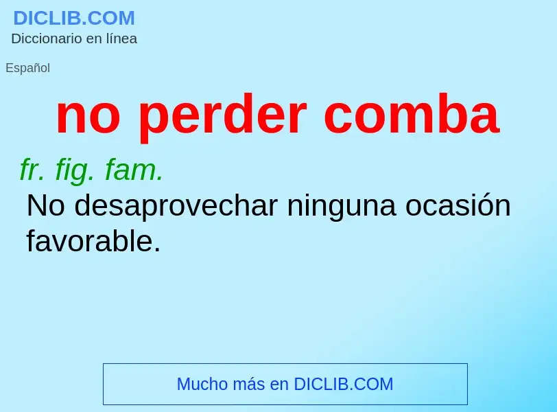 O que é no perder comba - definição, significado, conceito