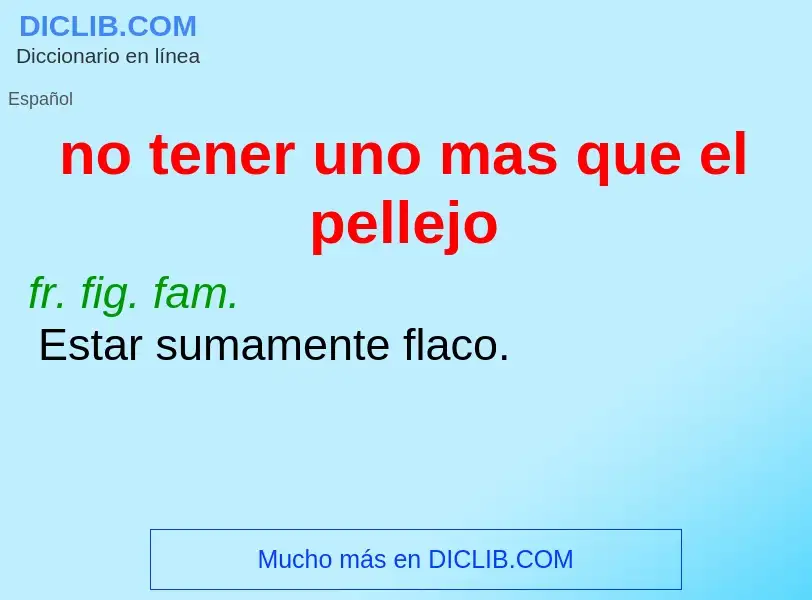 Wat is no tener uno mas que el pellejo - definition