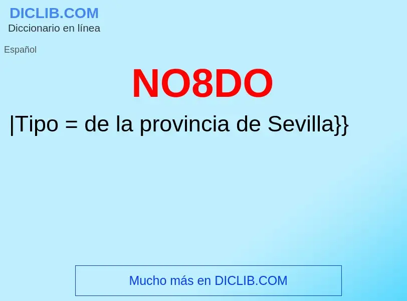 Τι είναι NO8DO - ορισμός