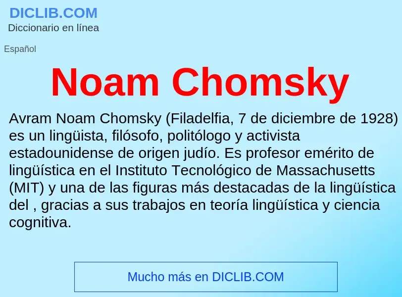 ¿Qué es Noam Chomsky? - significado y definición