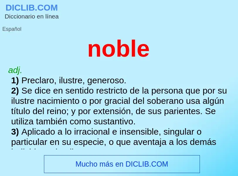 Was ist noble - Definition