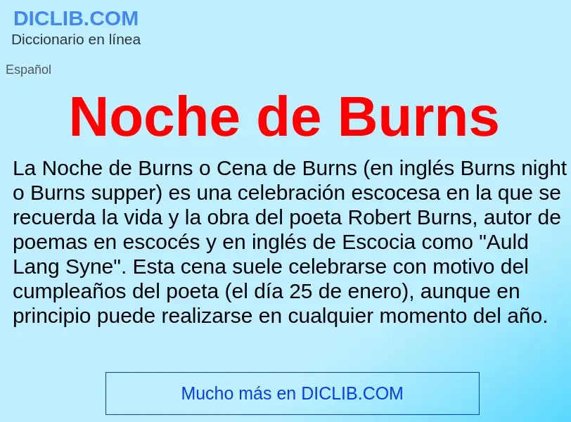 Wat is Noche de Burns - definition