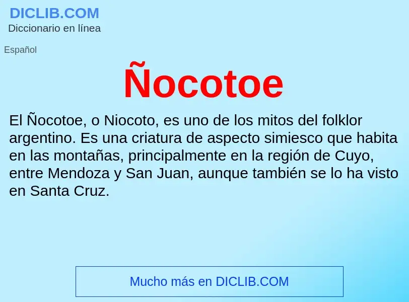 Wat is Ñocotoe - definition