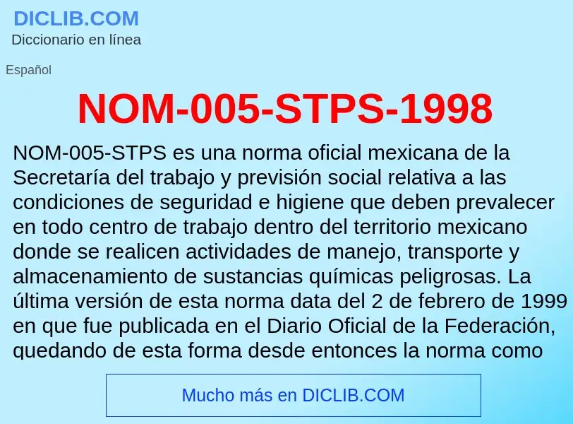 Τι είναι NOM-005-STPS-1998 - ορισμός