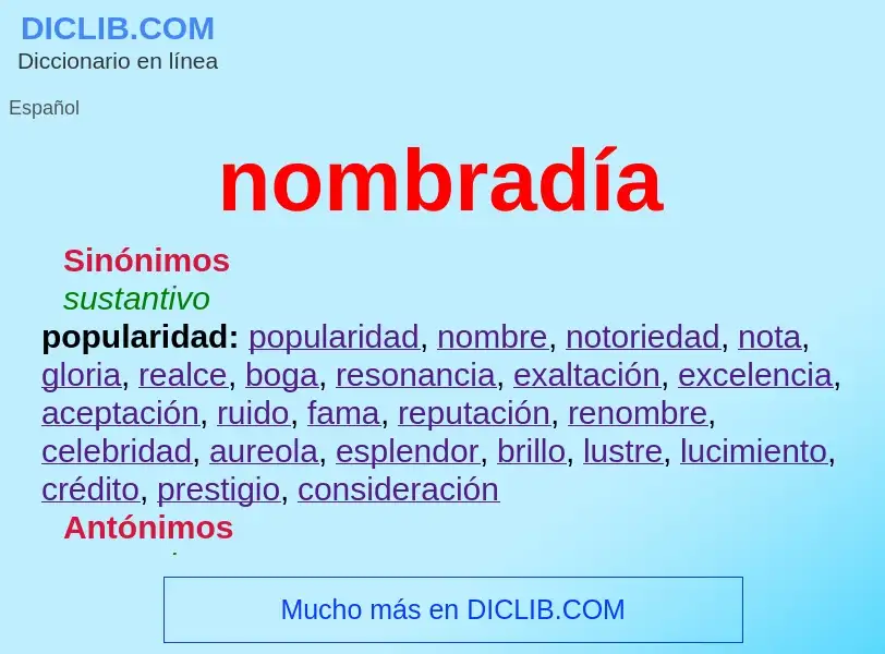 What is nombradía - meaning and definition